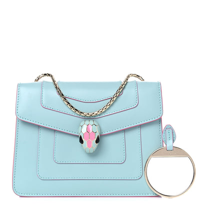 Bulgari Calfskin Serpenti Forever Crossbody Bag Light Blue 1 of 12