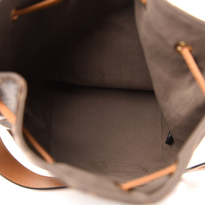 Fendi Glazed Fabric Vitello Grace F is Fendi FF 1974 Stamp Patch Grande Mon Tresor Bucket Bag Mogano Panna Nocciola 5 of 10