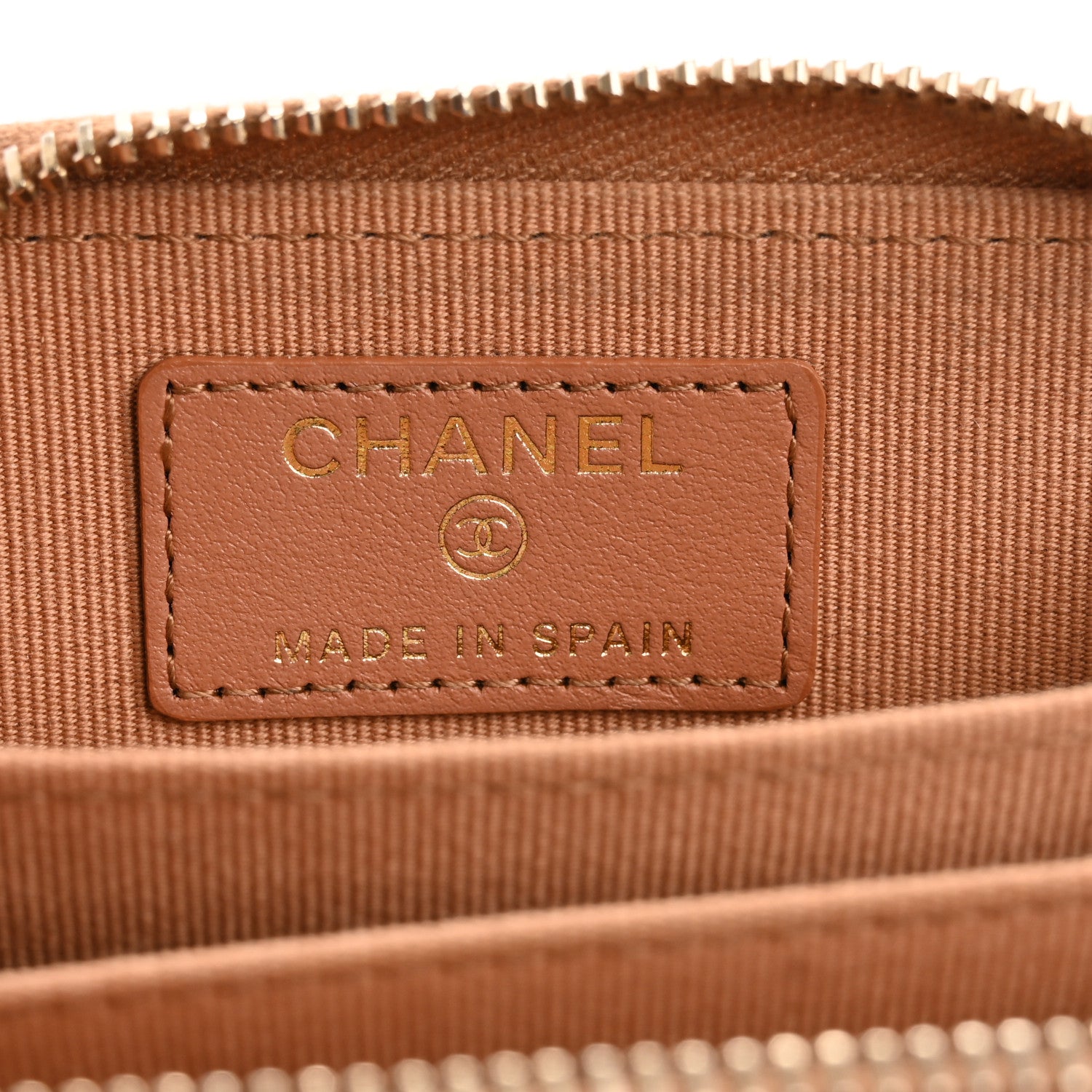 Chanel Lambskin Quilted Chanel 19 Zip Around Coin Purse Wallet Brown 6 of 13
