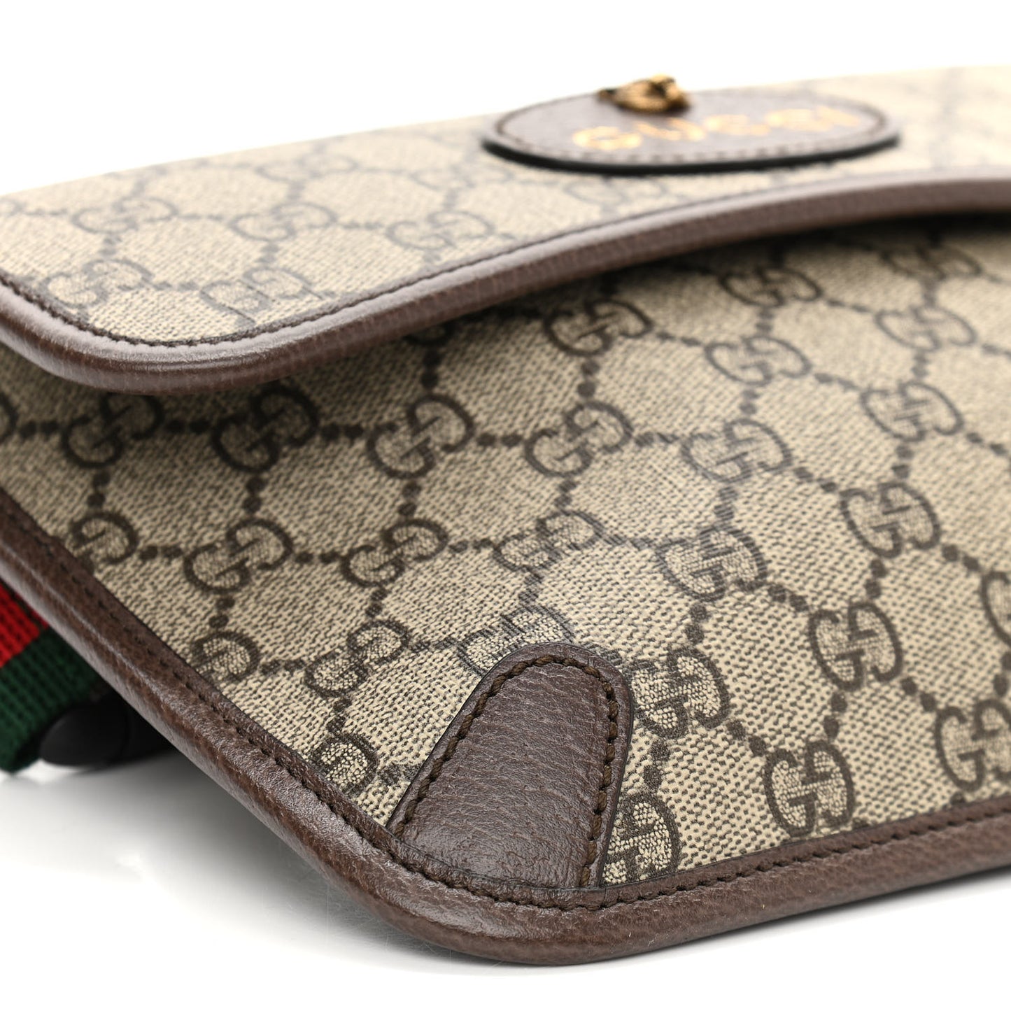 GG Supreme Monogram Neo Vintage Web Belt Bag Brown