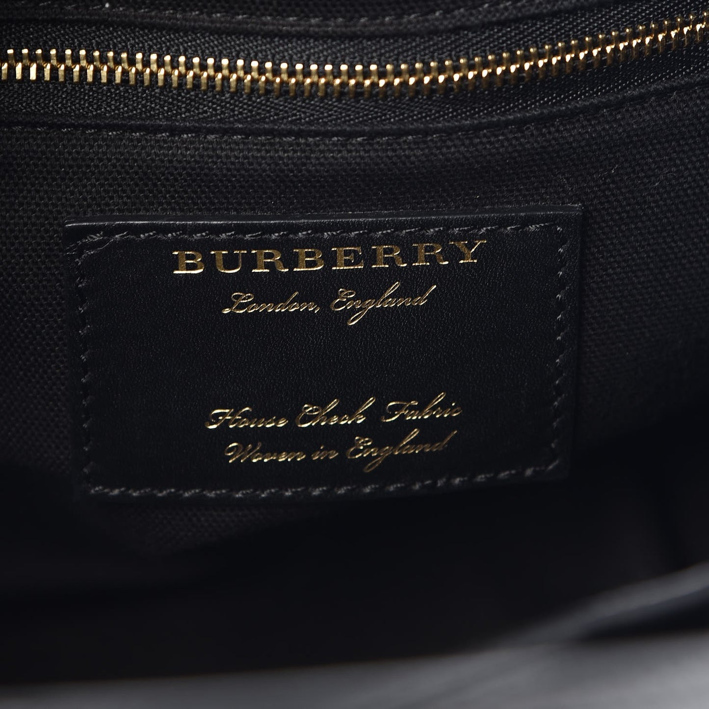 Grainy Calfskin House Check Small Banner Tote Black