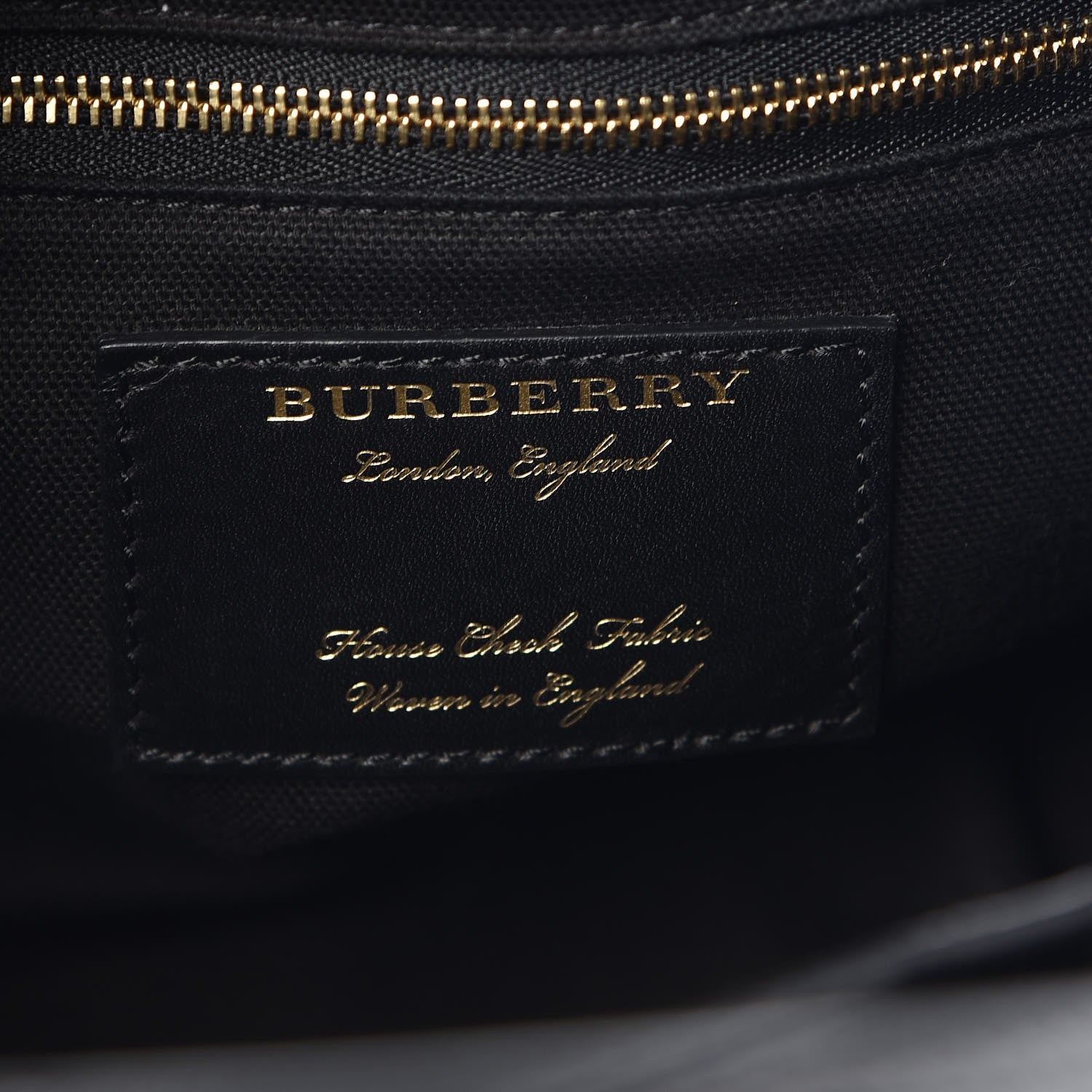 Burberry Grainy Calfskin House Check Small Banner Tote Black 6 of 10