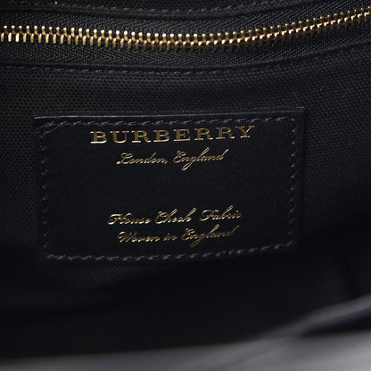 Burberry Grainy Calfskin House Check Small Banner Tote Black 6 of 10