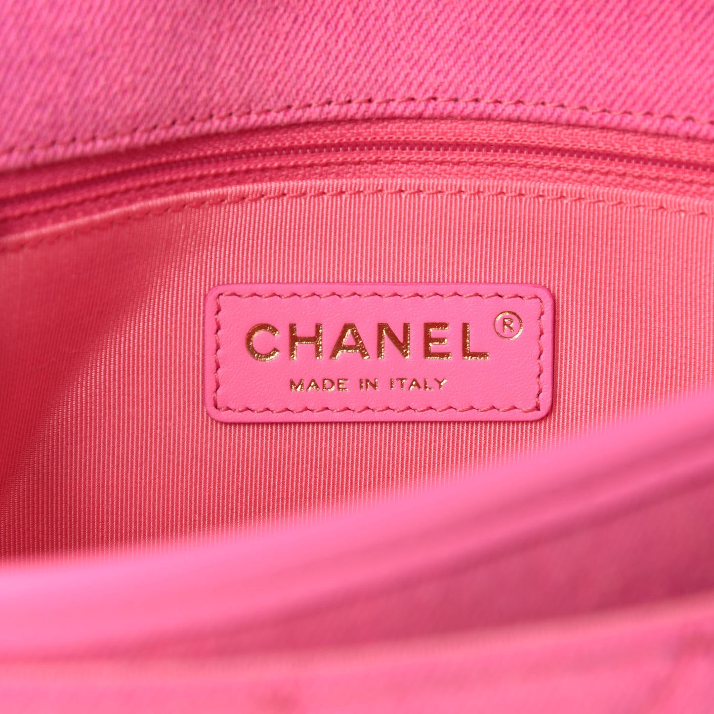 Denim Quilted Small Messenger Flap Neon Pink