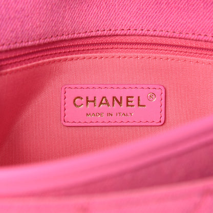 Chanel Denim Quilted Small Messenger Flap Neon Pink 15 of 18