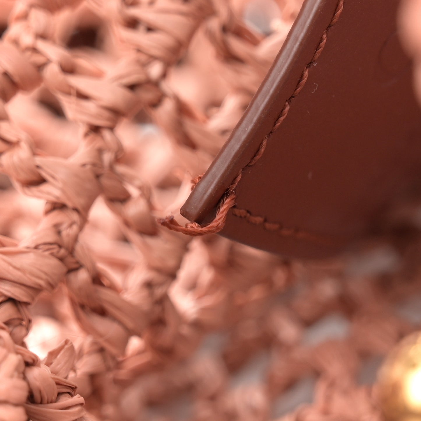 Raffia Calfskin Mini Summer Banana Tote Summery Beige