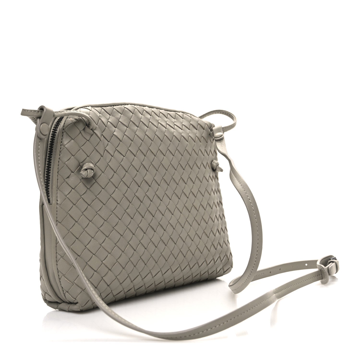 Bottega Veneta Nappa Intrecciato Nodini Crossbody Messenger Steel 4 of 12