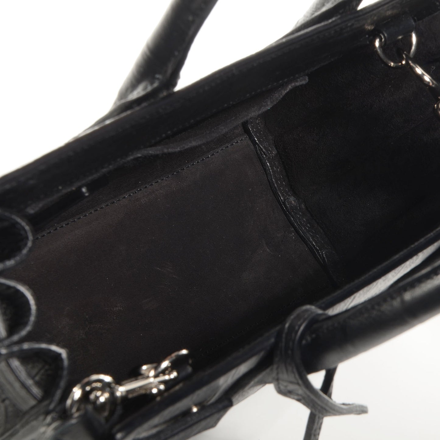 Crocodile Embossed Sac De Jour Nano Black