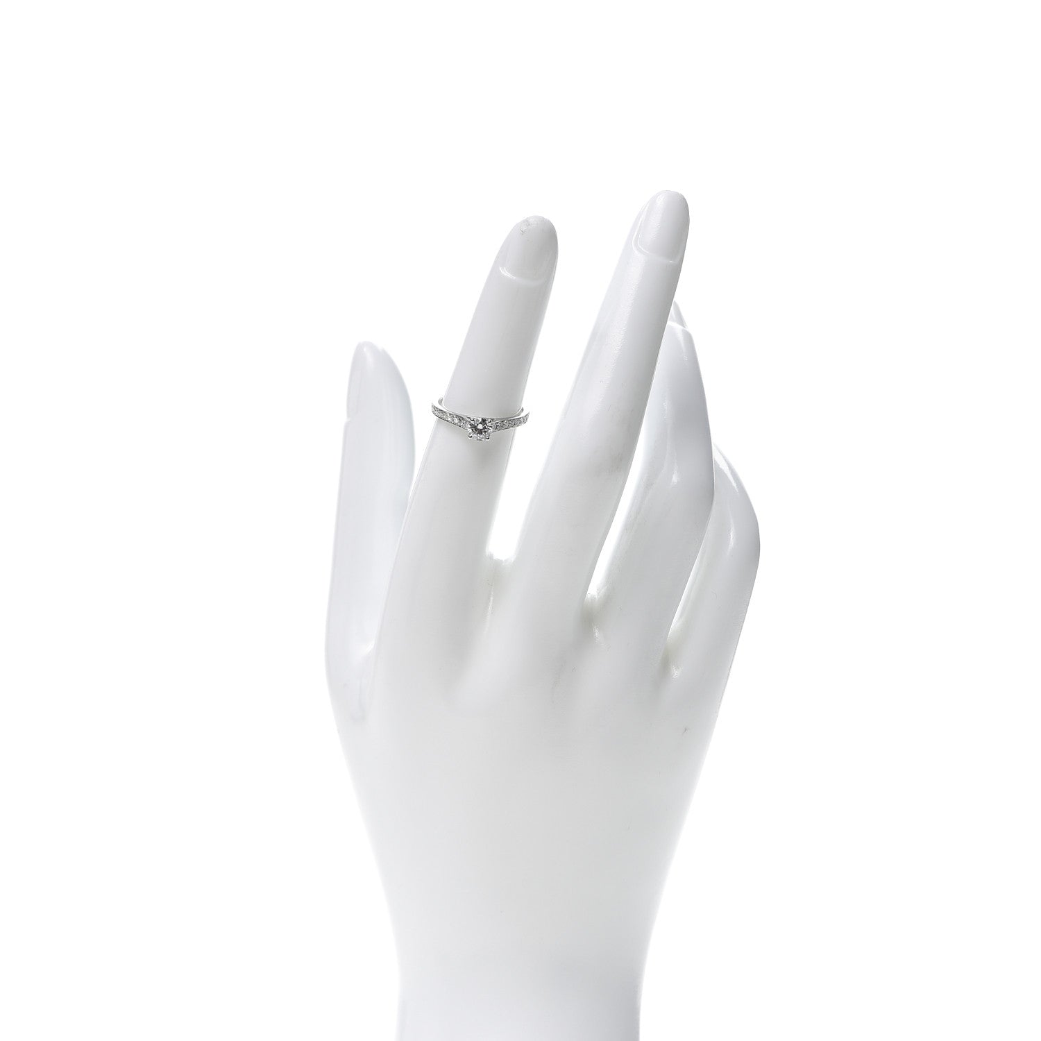 Van Cleef & Arpels Platinum Diamond .32ct Romance Solitaire Ring 49 4.75 2 of 8