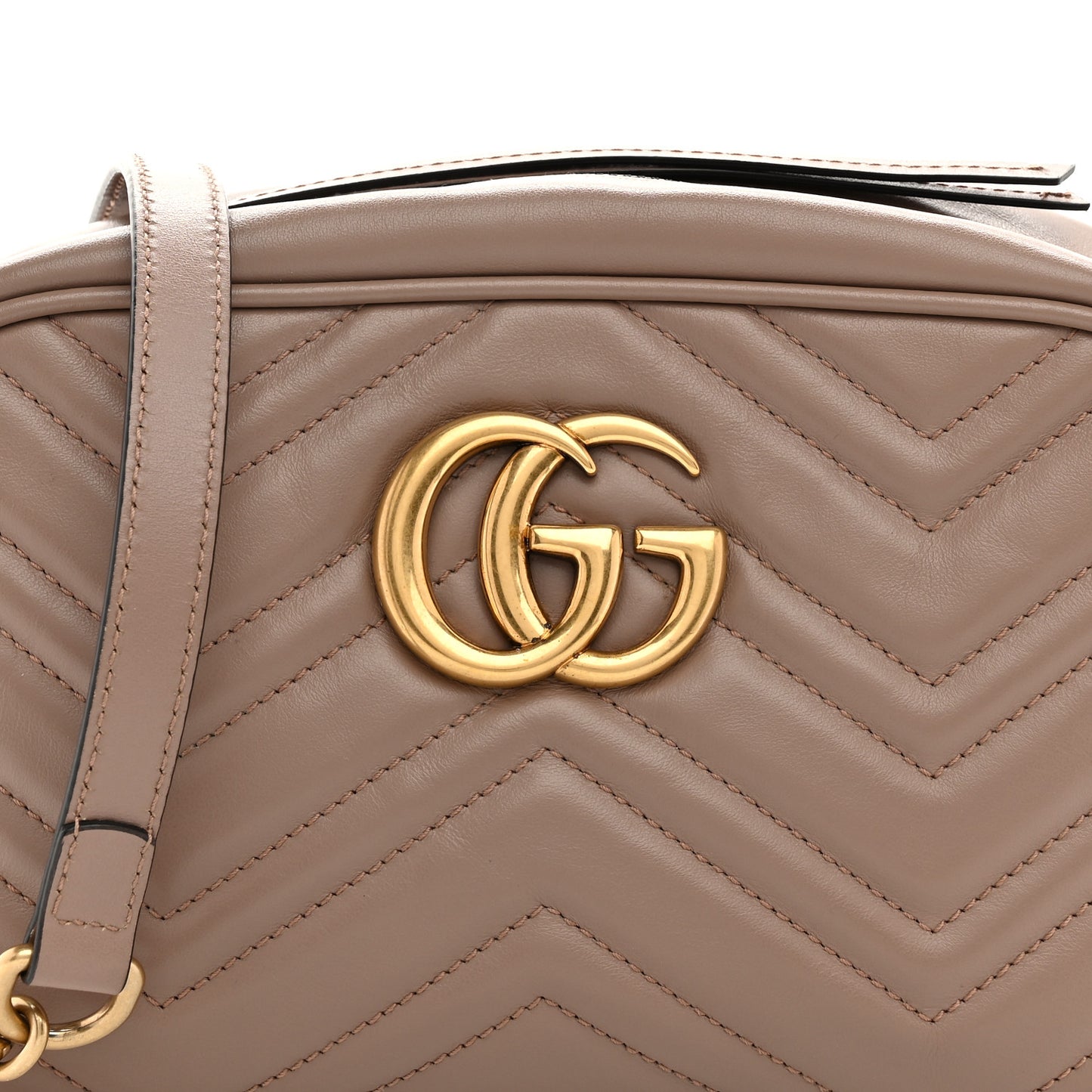 Calfskin Matelasse Small GG Marmont Chain Shoulder Bag Porcelain Rose