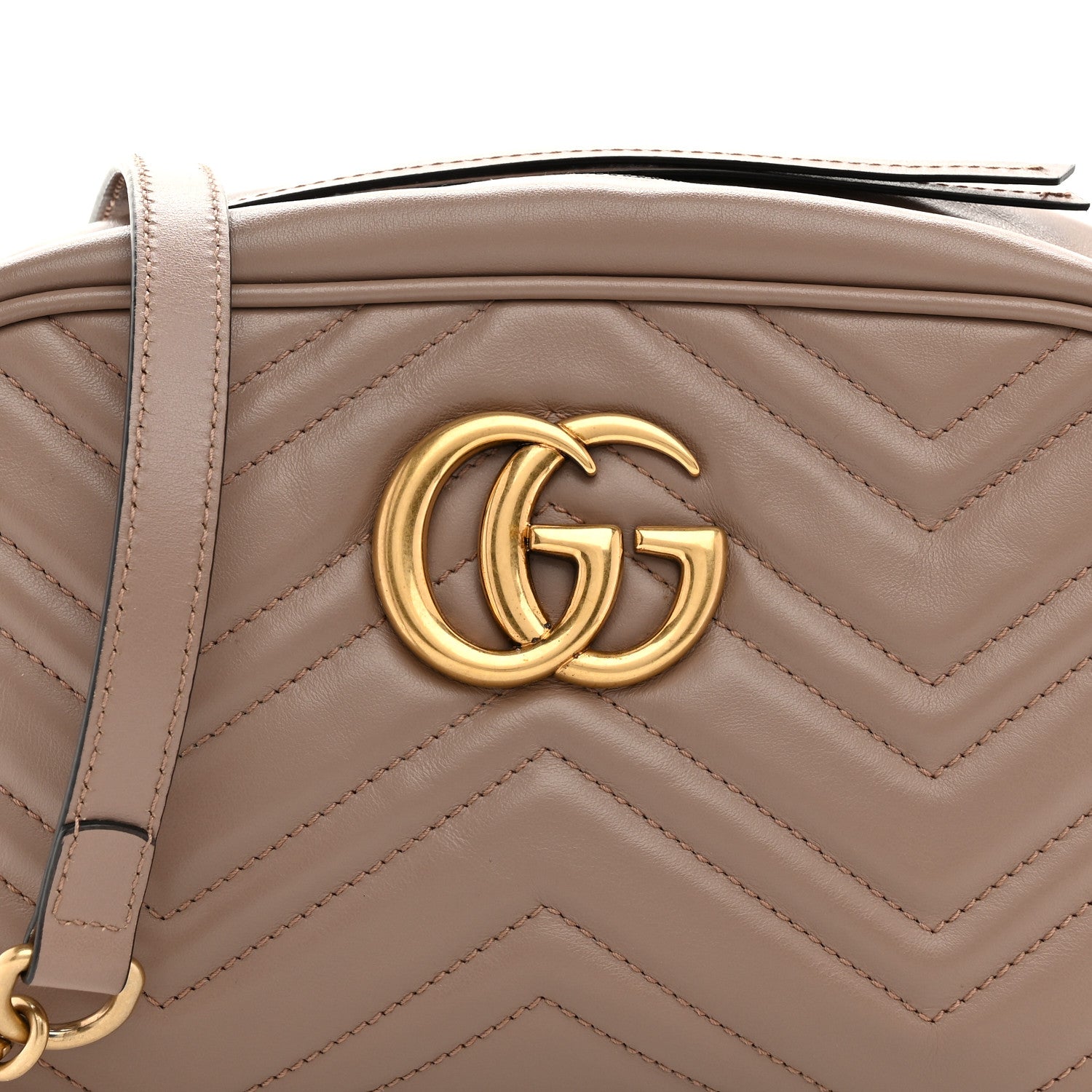 Gucci Calfskin Matelasse Small GG Marmont Chain Shoulder Bag Porcelain Rose 9 of 11