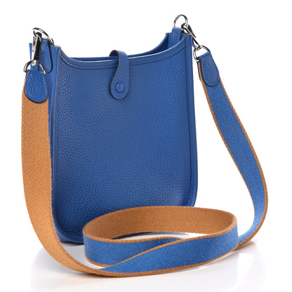 Hermes Taurillon Clemence Amazone Evelyne TPM Bleu Zellige 3 of 13