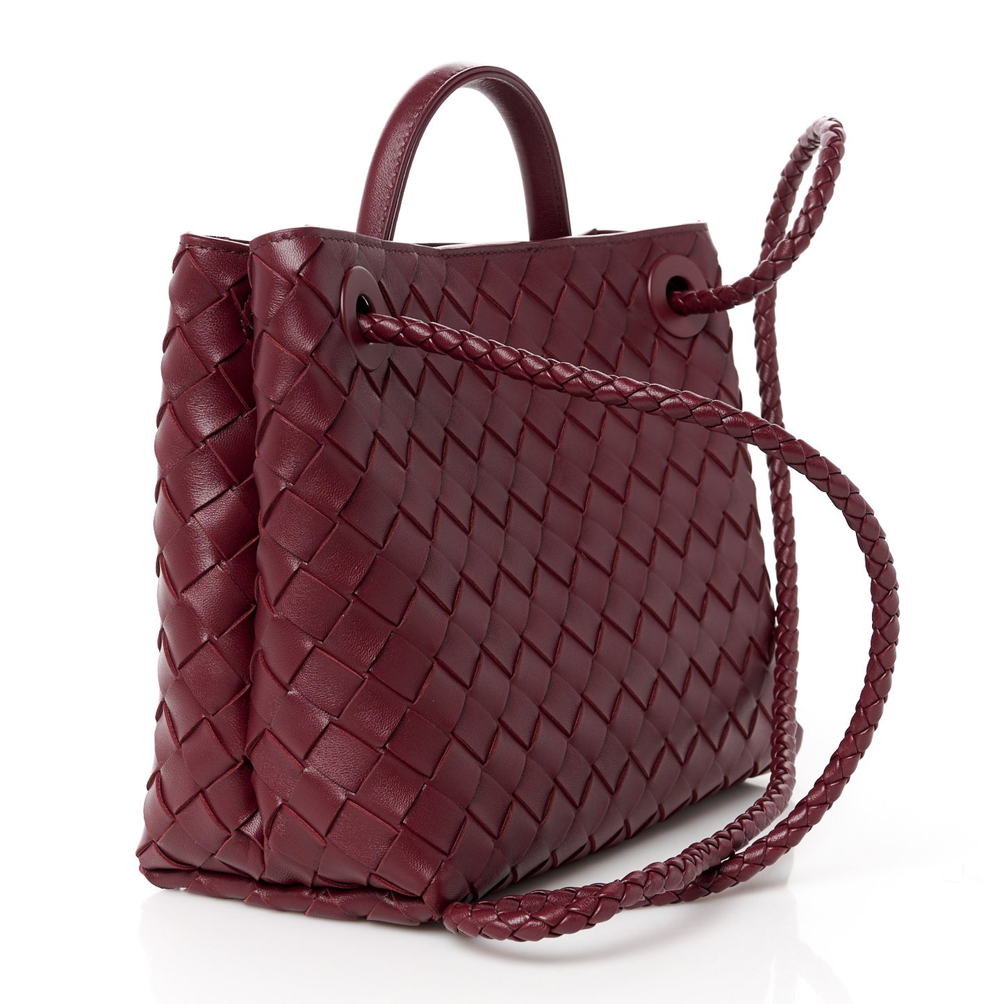 Nappa Intrecciato Small Andiamo Shoulder Bag Barolo