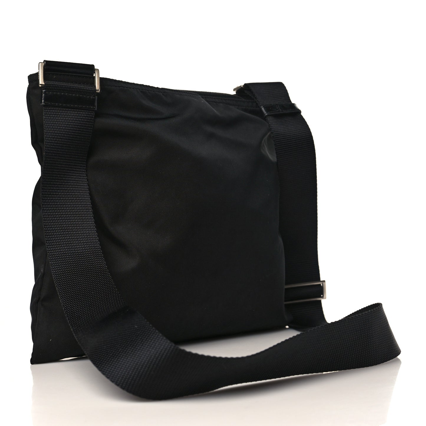 Nylon Vela Flat Messenger Bag Black