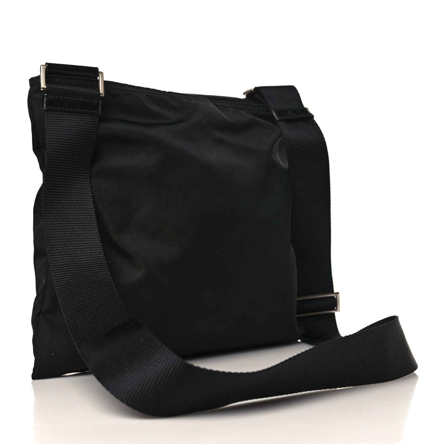 Prada Nylon Vela Flat Messenger Bag Black 2 of 7