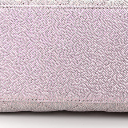 Chanel Metallic Caviar Quilted Small Coco Handle Flap Light Pink 11 of 12