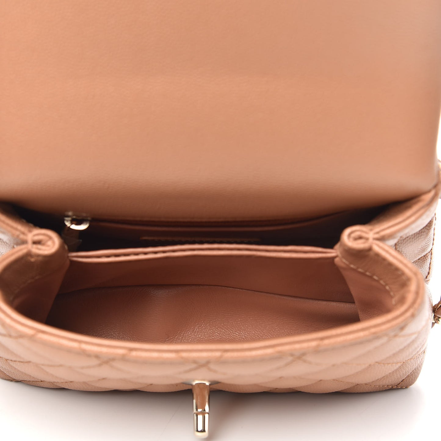 Caviar Lizard Embossed Quilted Extra Mini Coco Handle Flap Brown