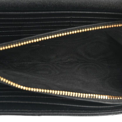 Saint Laurent Grain De Poudre Matelasse Chevron Monogram Chain Wallet Black 6 of 17