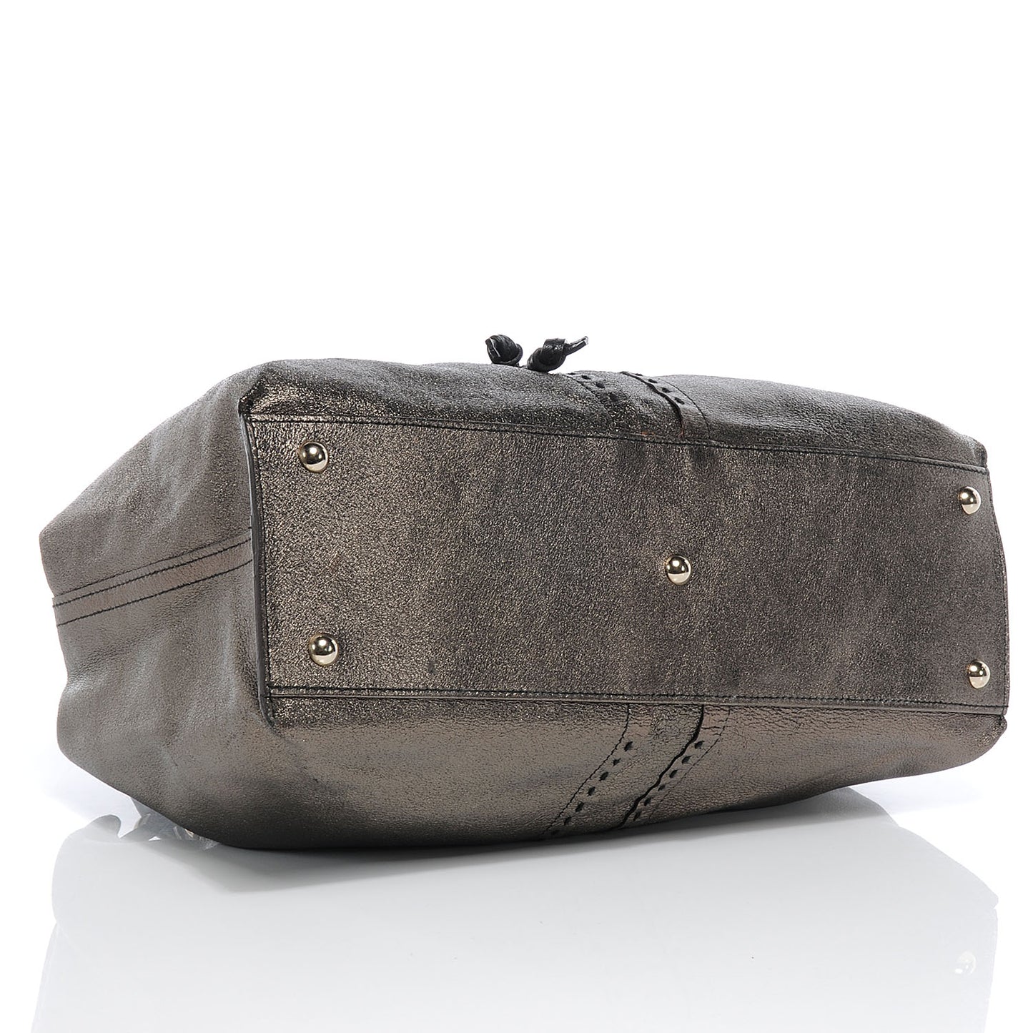 Leather Reversible Double Sac Y Tote Black Bronze