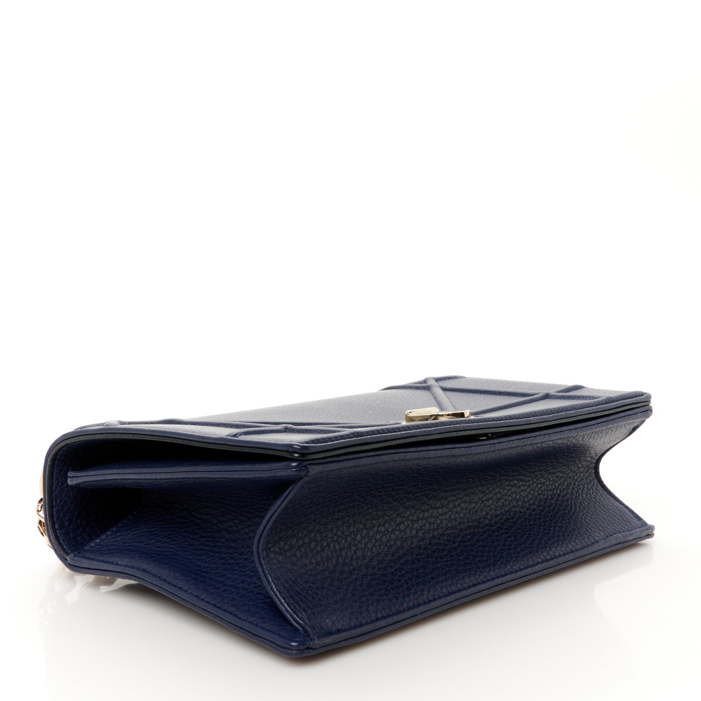 Grained Calfskin Medium Diorama Flap Bag Blue