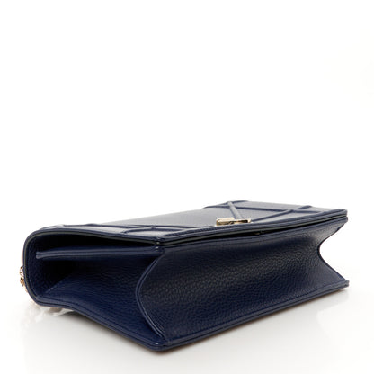 Christian Dior Grained Calfskin Medium Diorama Flap Bag Blue 4 of 12