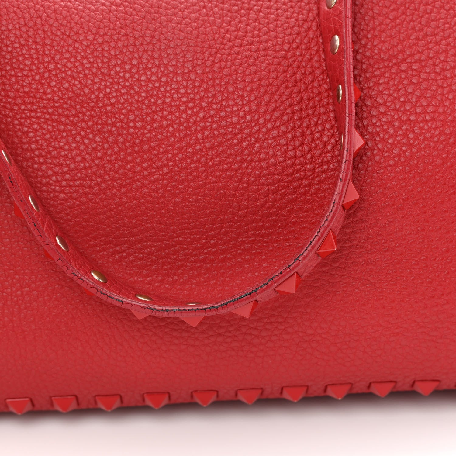 Valentino Garavani Vitello Monochrome Medium Rockstud Tote Rosso Valentino 18 of 18