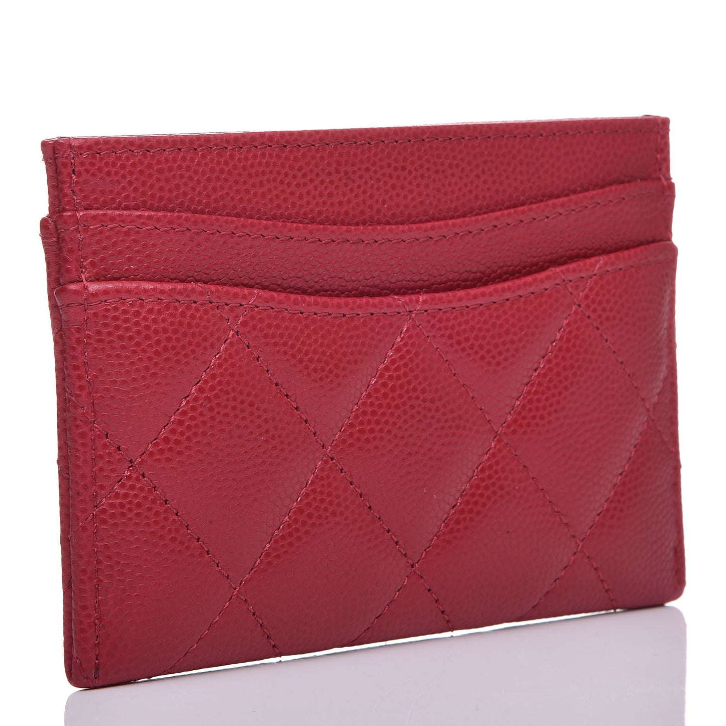 Caviar Quilted Card Holder Pink