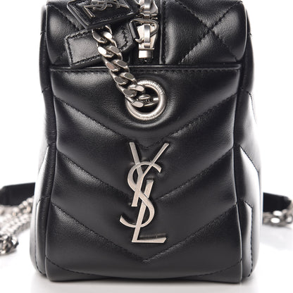 Saint Laurent Calfskin Y Quilted Monogram Small Loulou Bowling Bag Black 8 of 8