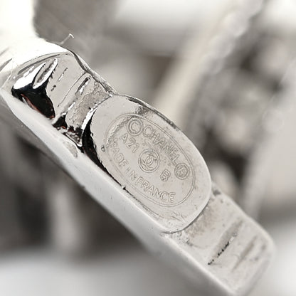 Chanel Crystal CC Drop Earrings Silver 4 of 7