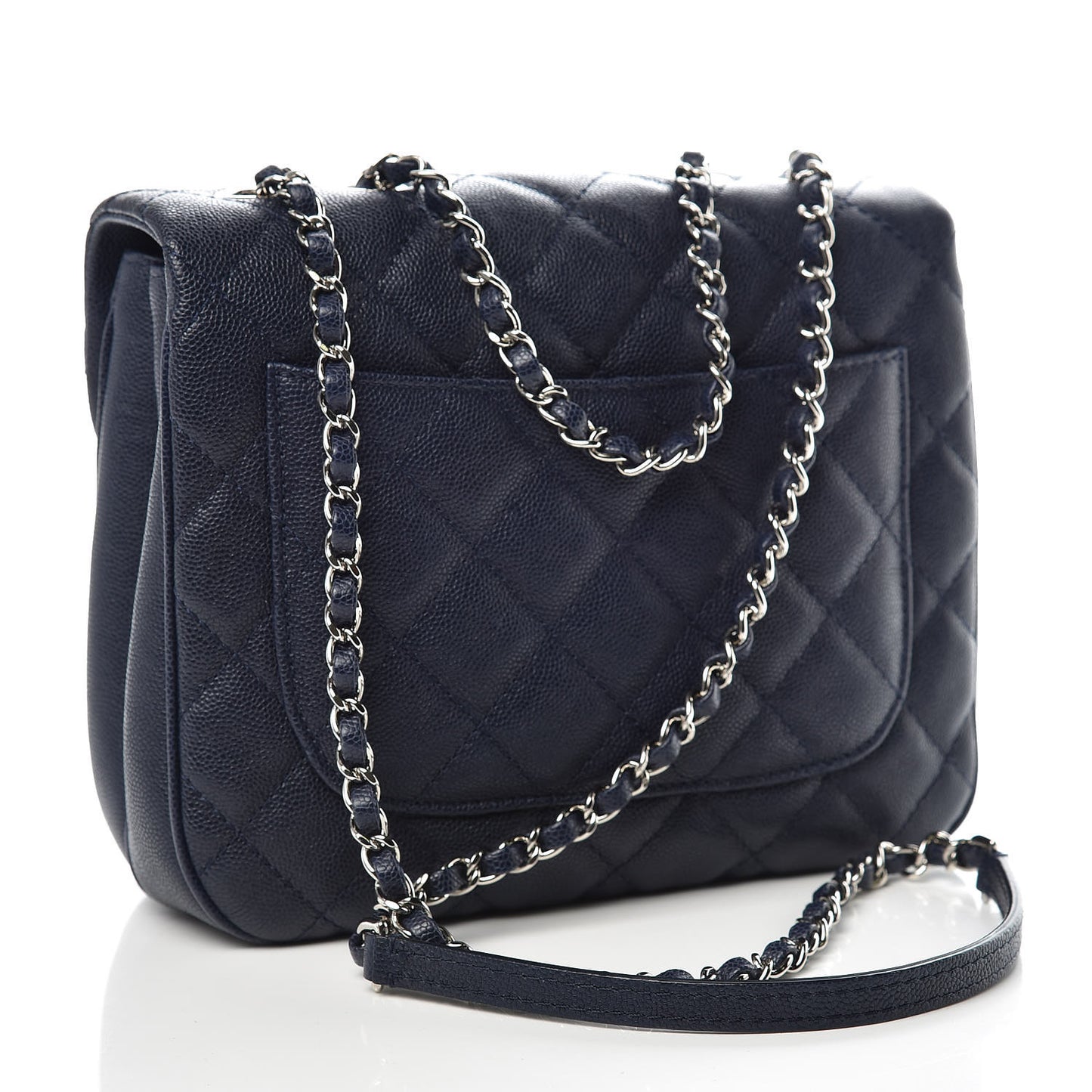 Caviar Quilted Medium Urban Companion Flap Navy