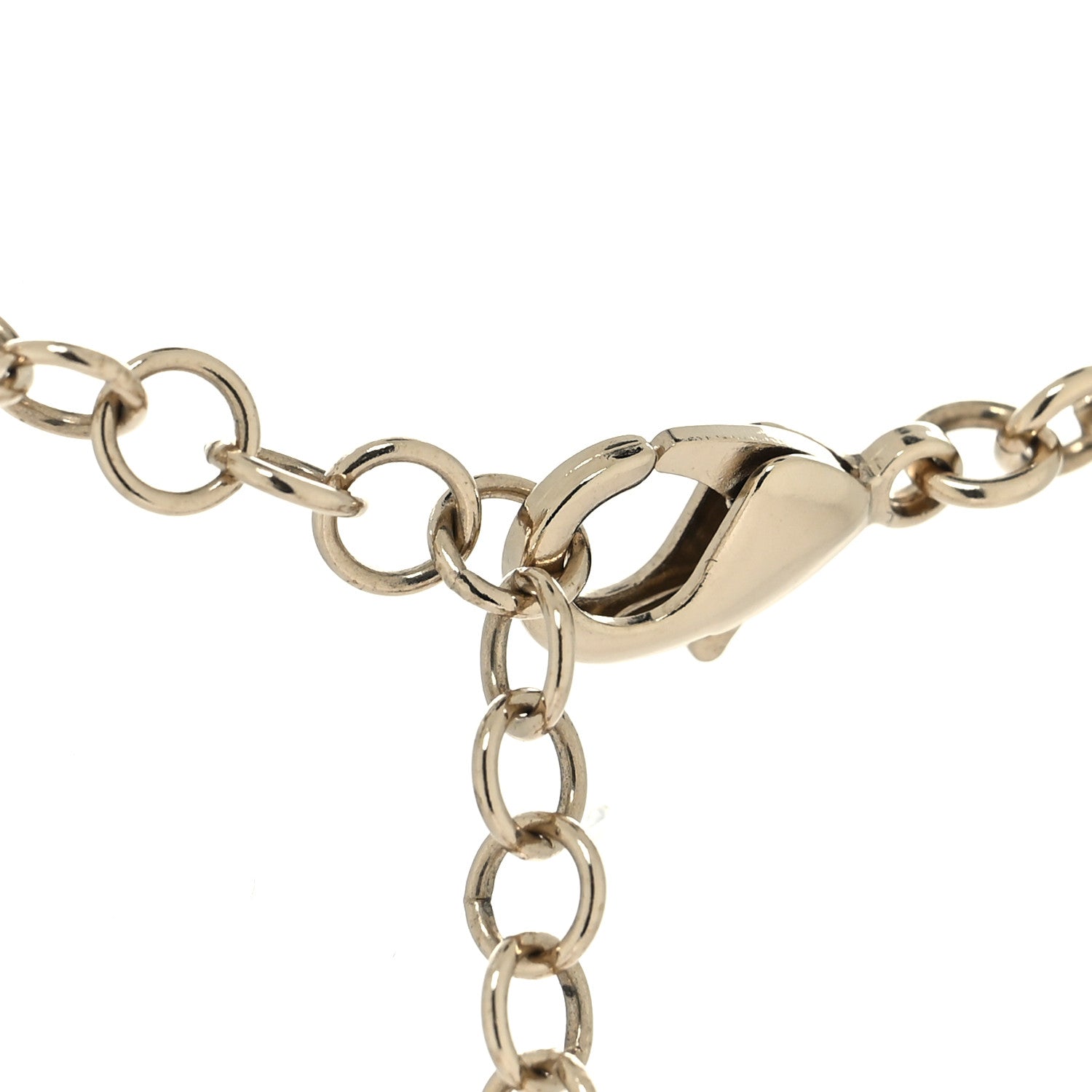 Chanel Pearl Crystal Chain CC Necklace Gold 4 of 5