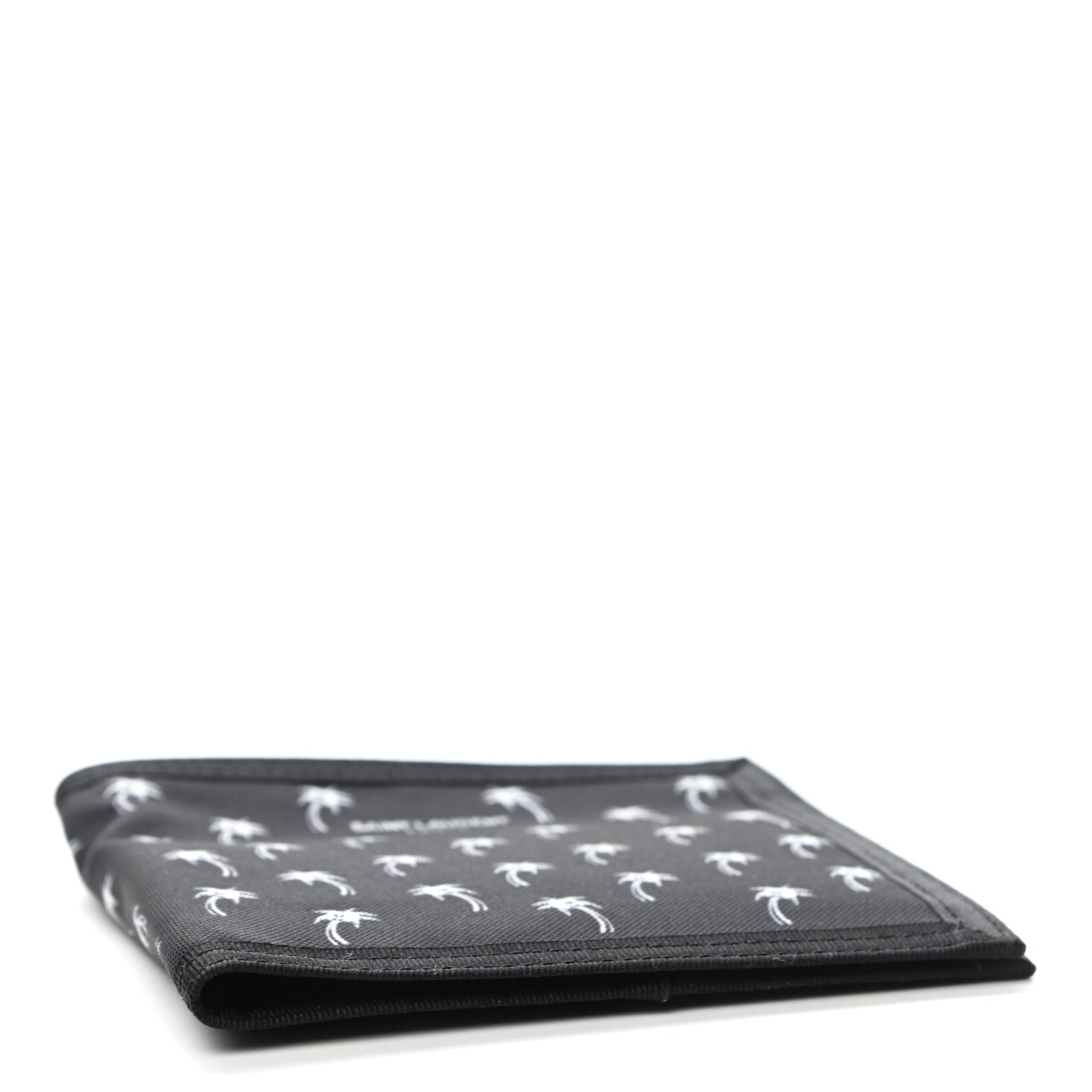 Saint Laurent Nylon Palm Tree Print Buffalo Compact Wallet Black 4 of 6