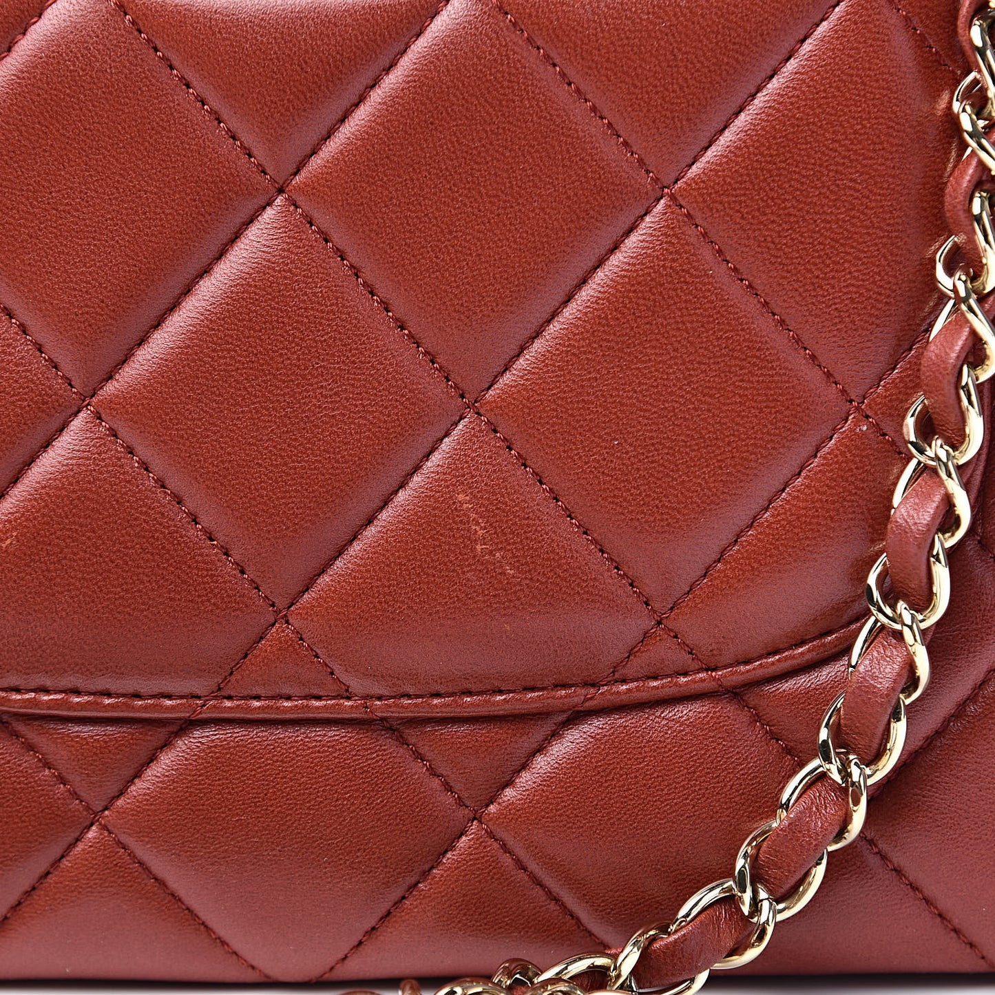 Lambskin Quilted Small Trendy CC Flap Dual Handle Bag Red