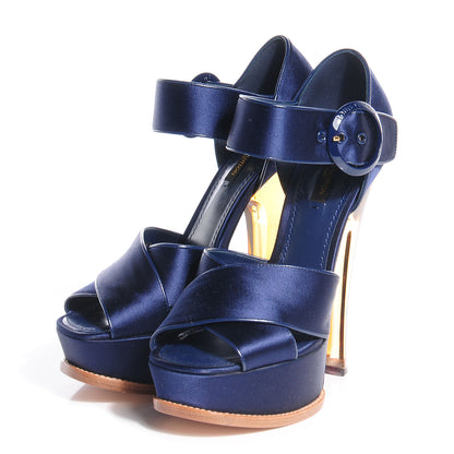 Louis Vuitton Satin Florida Platform Sandal Blue Yellow 38.5 3 of 6