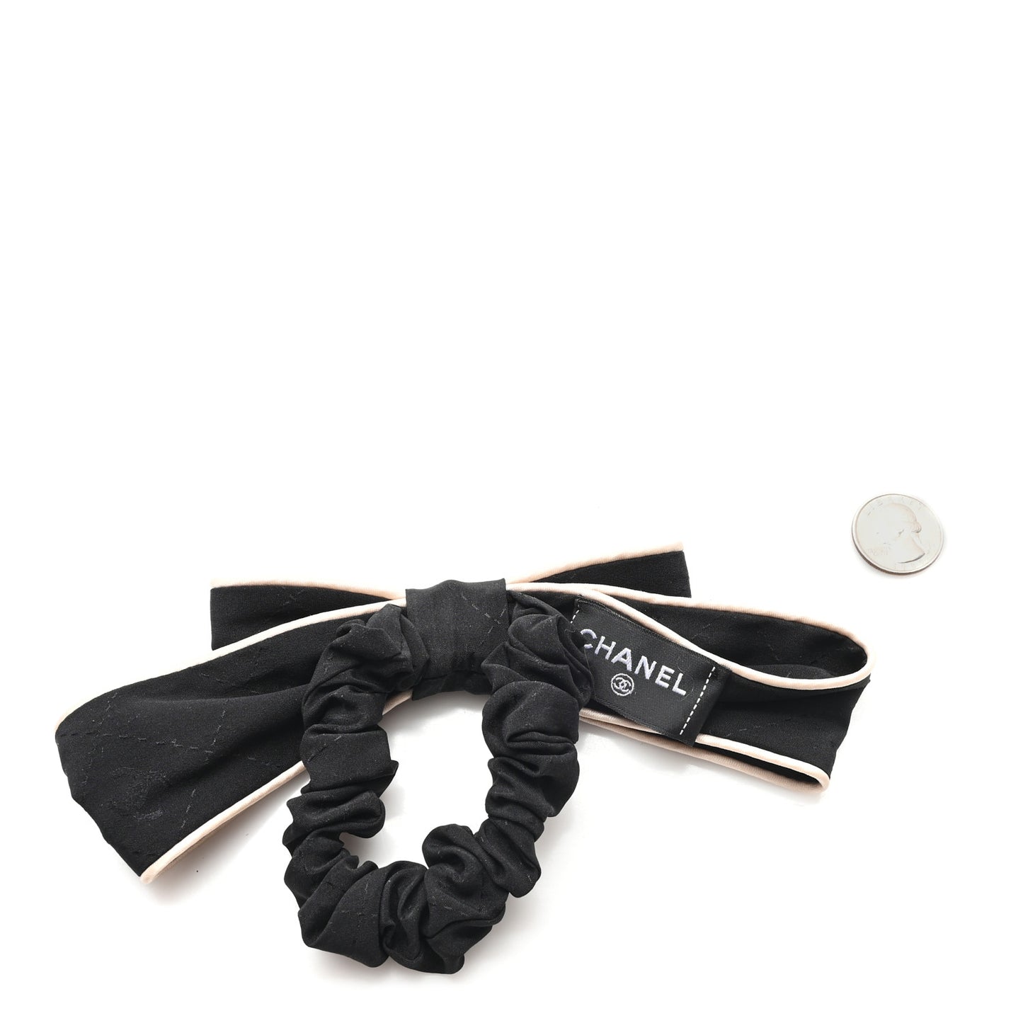 Silk Hair Tie Black Ivory