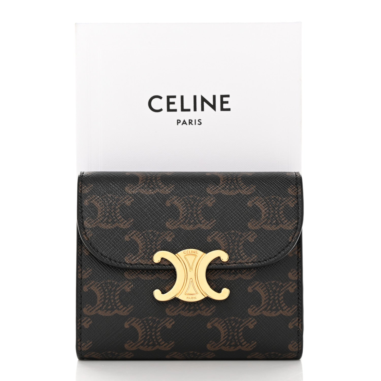 Celine Triomphe Canvas Small Triomphe Wallet Tan 9 of 9