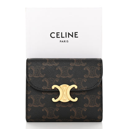 Celine Triomphe Canvas Small Triomphe Wallet Tan 9 of 9