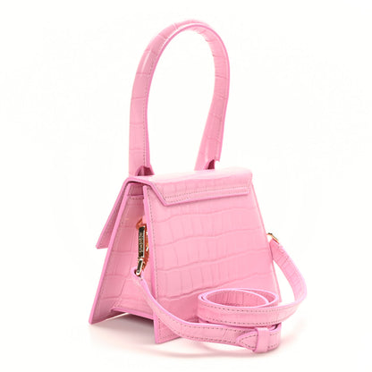 Jacquemus Calfskin Crocodile Embossed Le Chiquito Moyen Pink 3 of 8