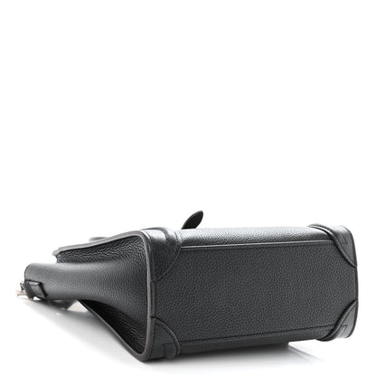 Celine Drummed Calfskin Nano Luggage Black 4 of 10