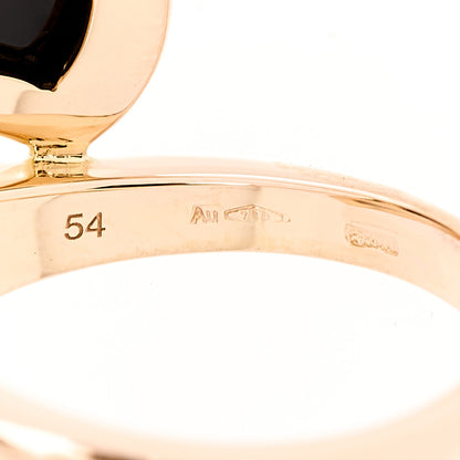 Bulgari 18K Rose Gold Black Onyx Mother of Pearl Divas' Dream Ring 54 6.75 4 of 6