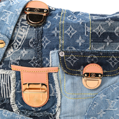 Louis Vuitton Denim Patchwork Posty Messenger Bag Blue 10 of 10