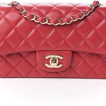 Chanel Lambskin Quilted Mini Rectangular Flap Dark Pink 9 of 10