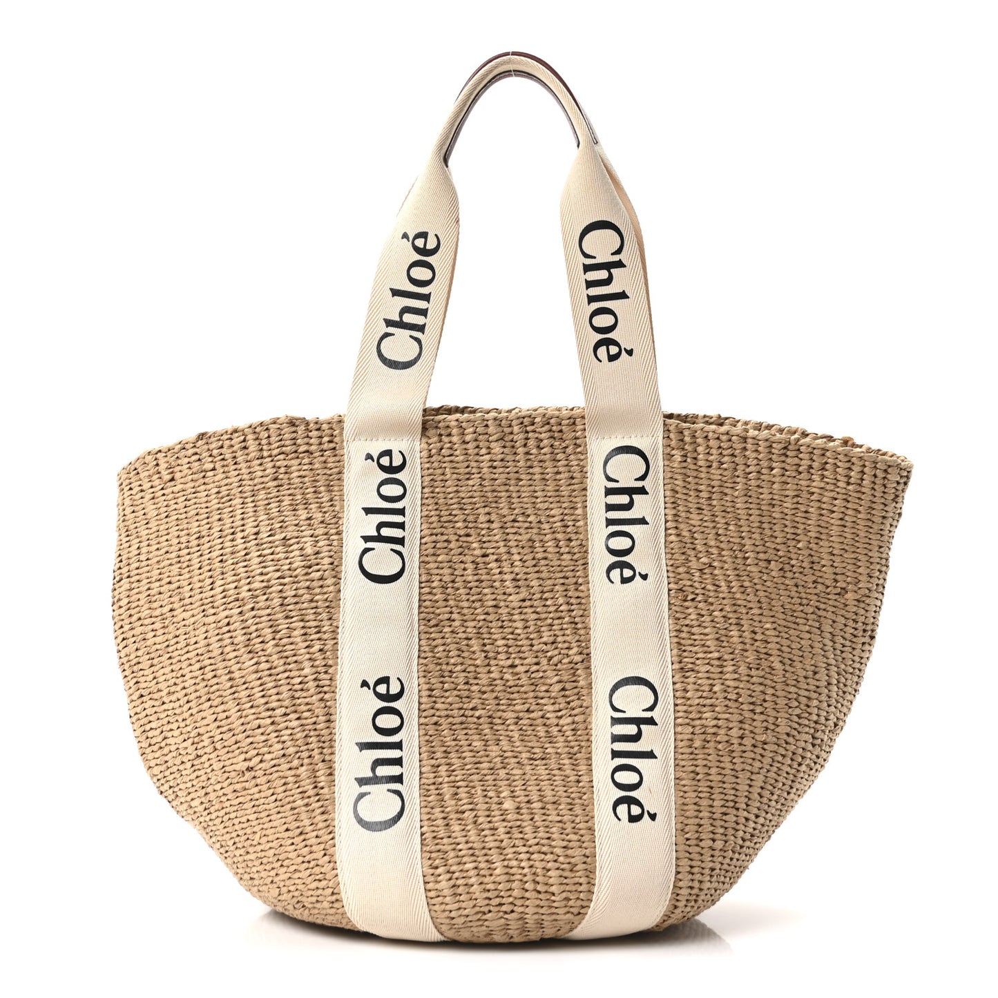 X MIFUKO Raffia Large Woody Basket Bag White