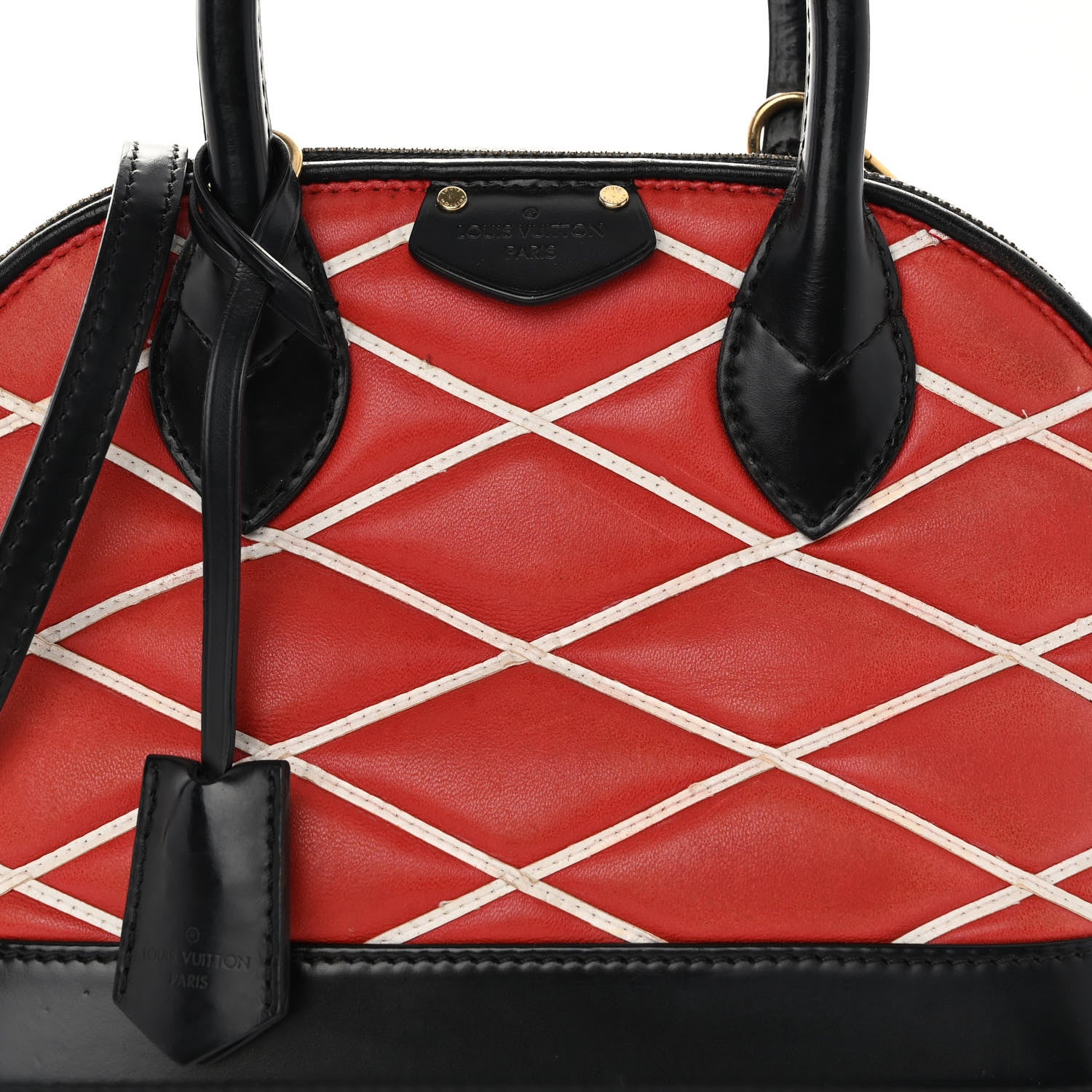 Louis Vuitton Lambskin Malletage Alma BB Rouge 7 of 9