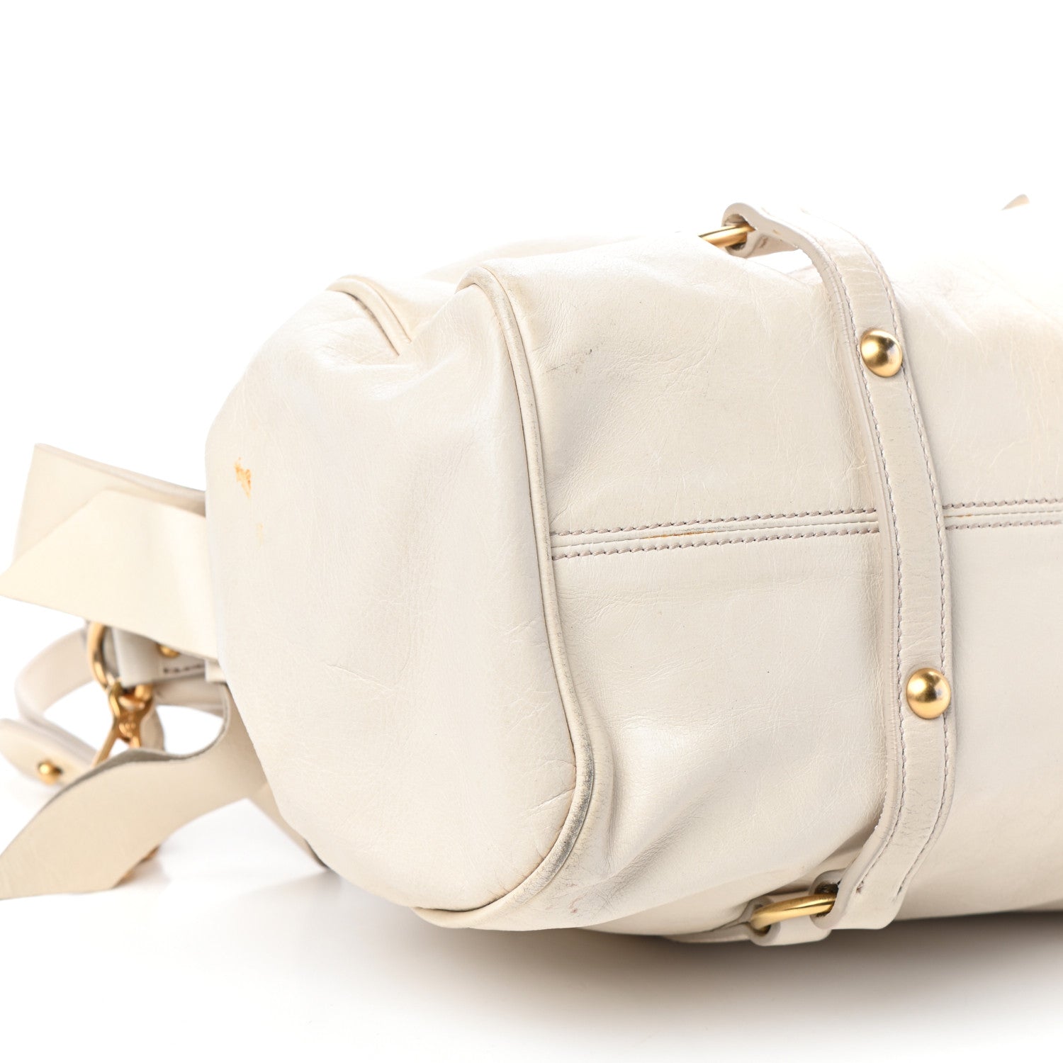 Miu Miu Vitello Lux Medium Bow Bag Talco 8 of 11