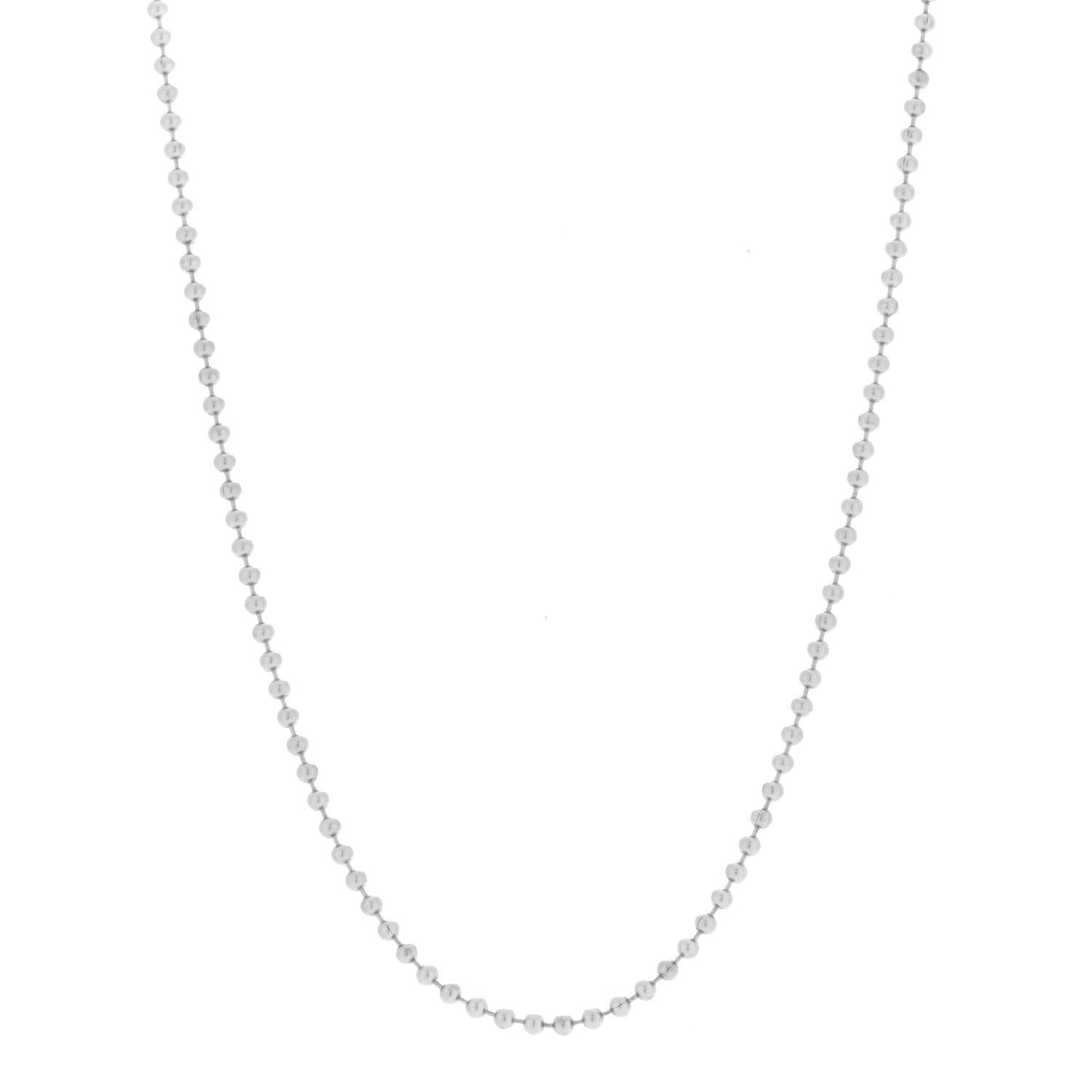 Sterling Silver Bead Chain Necklace 34"