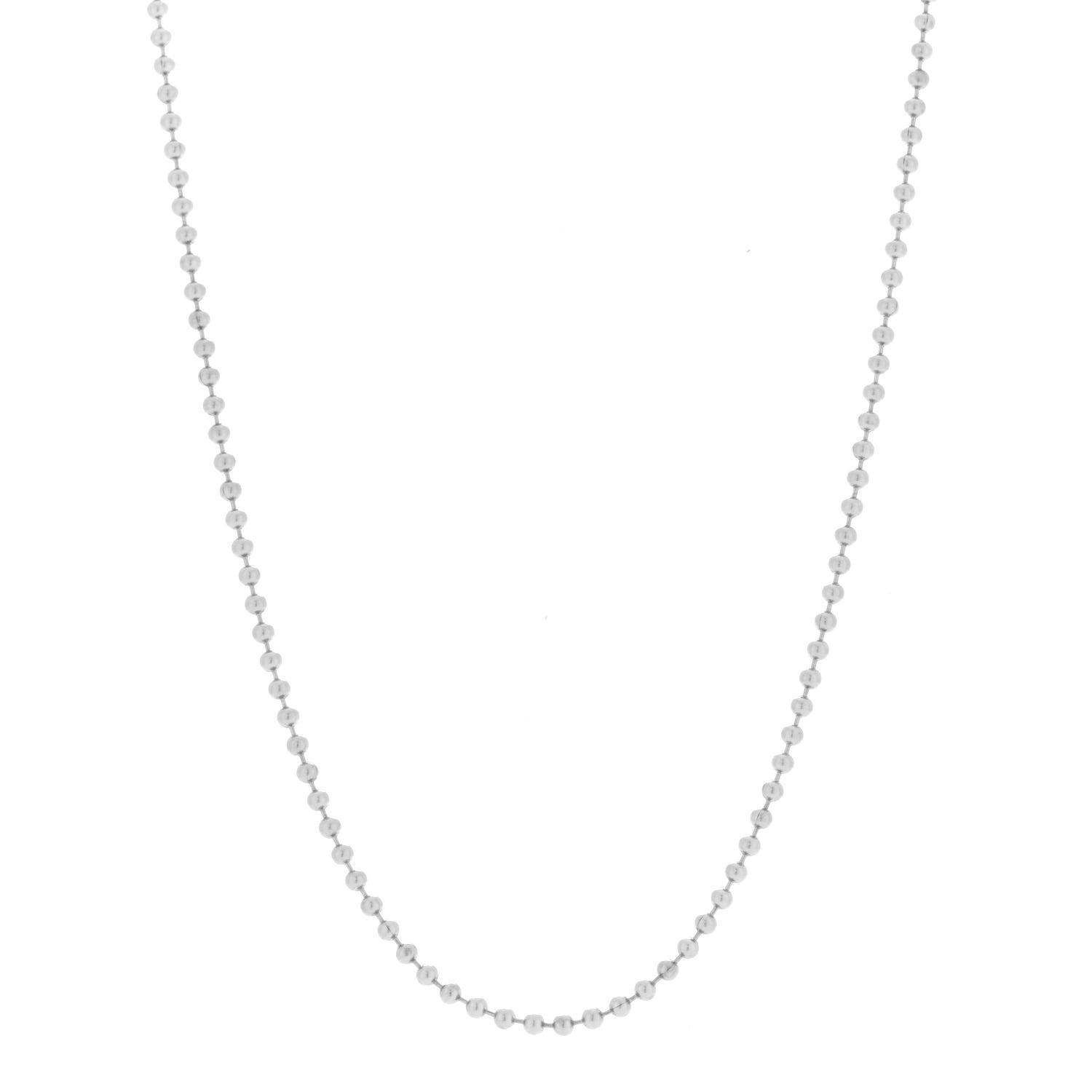 Tiffany Sterling Silver Bead Chain Necklace 34" 1 of 6