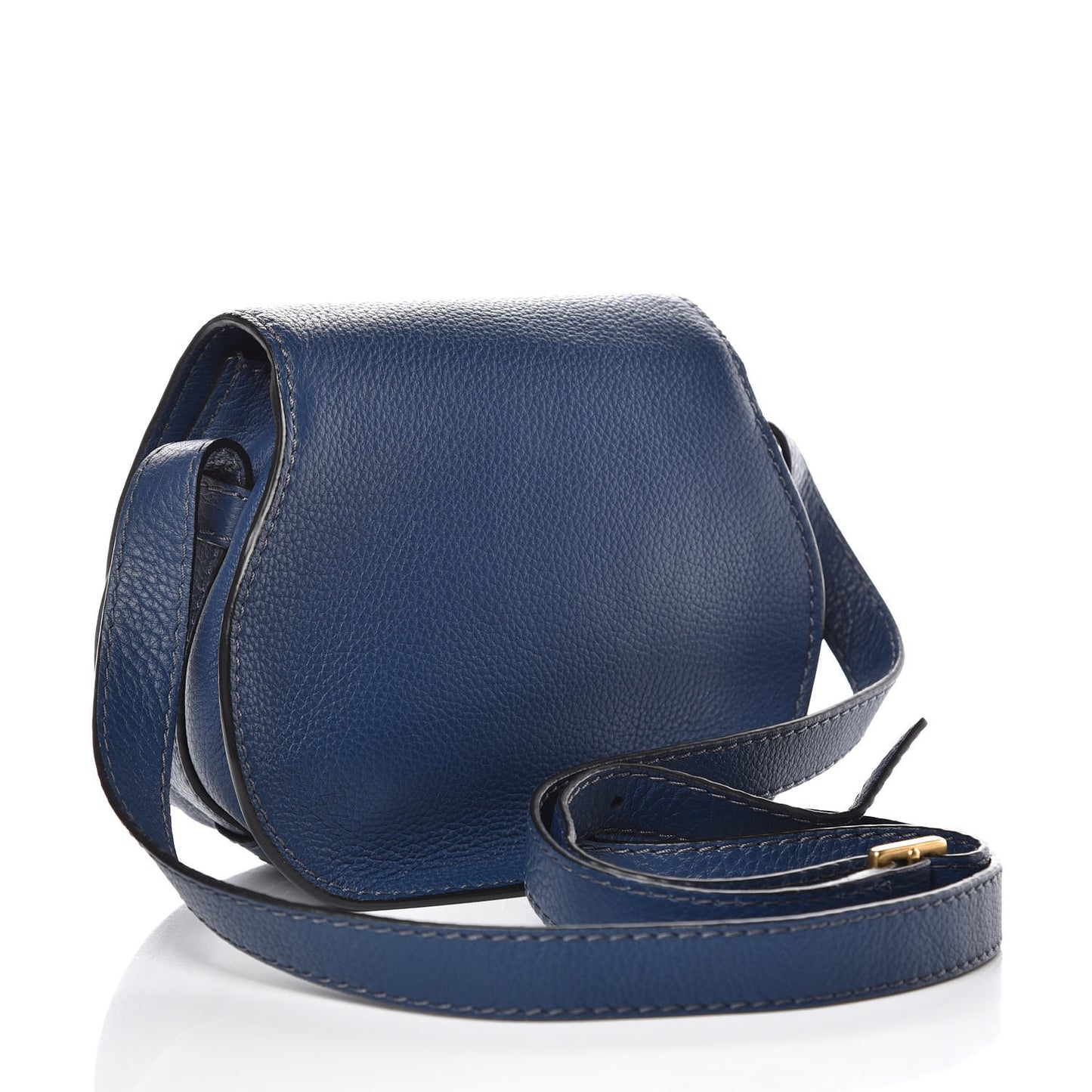 Calfskin Mini Marcie Round Crossbody Bag Royal Navy