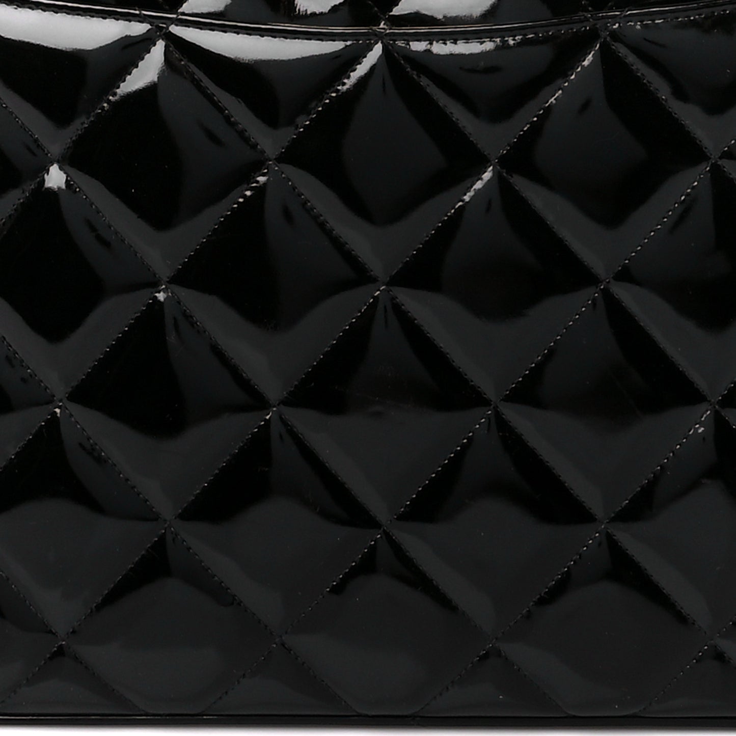 Patent Quilted CC Shoulder Bag Black