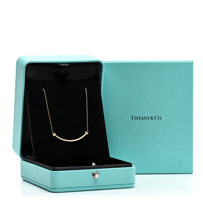 Tiffany 18K Yellow Gold Small T Smile Pendant Necklace 5 of 5